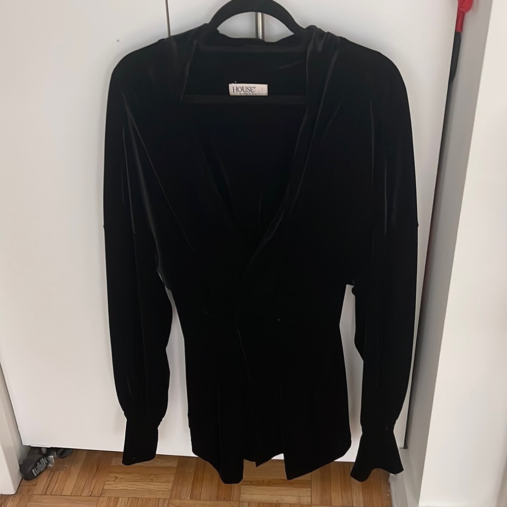 House of cb black velvet dress
